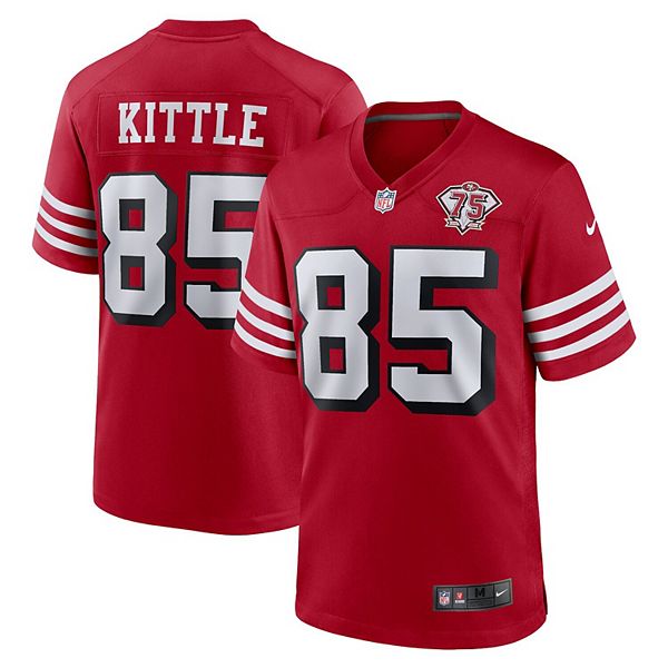 George Kittle San Francisco 49ers Nike Youth 75th Anniversary Alternate  Patch Game Jersey - Scarlet