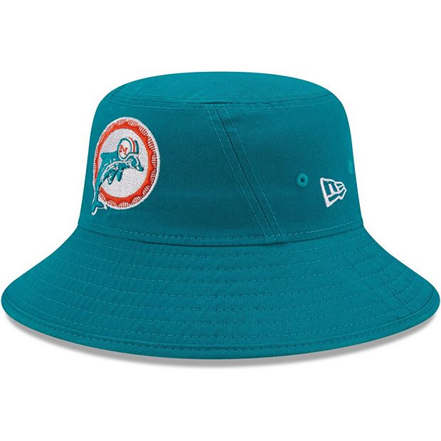 Men's New Era Aqua Miami Dolphins Logo Bucket Hat