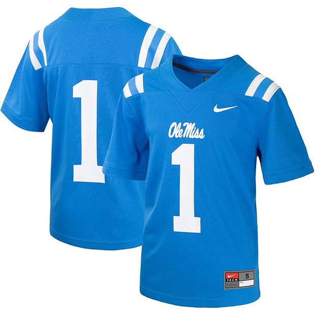 Youth Nike #1 Powder Blue Ole Miss Rebels Untouchable Football Jersey