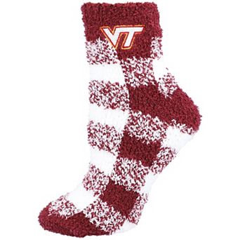 Women's ZooZatz Virginia Tech Hokies Fuzzy Buffalo Checkered Ankle Socks