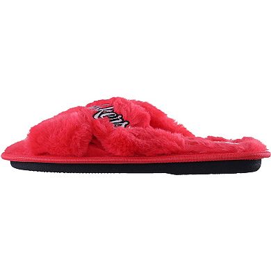 Women's FOCO Nebraska Huskers Script Cross Slide Slippers