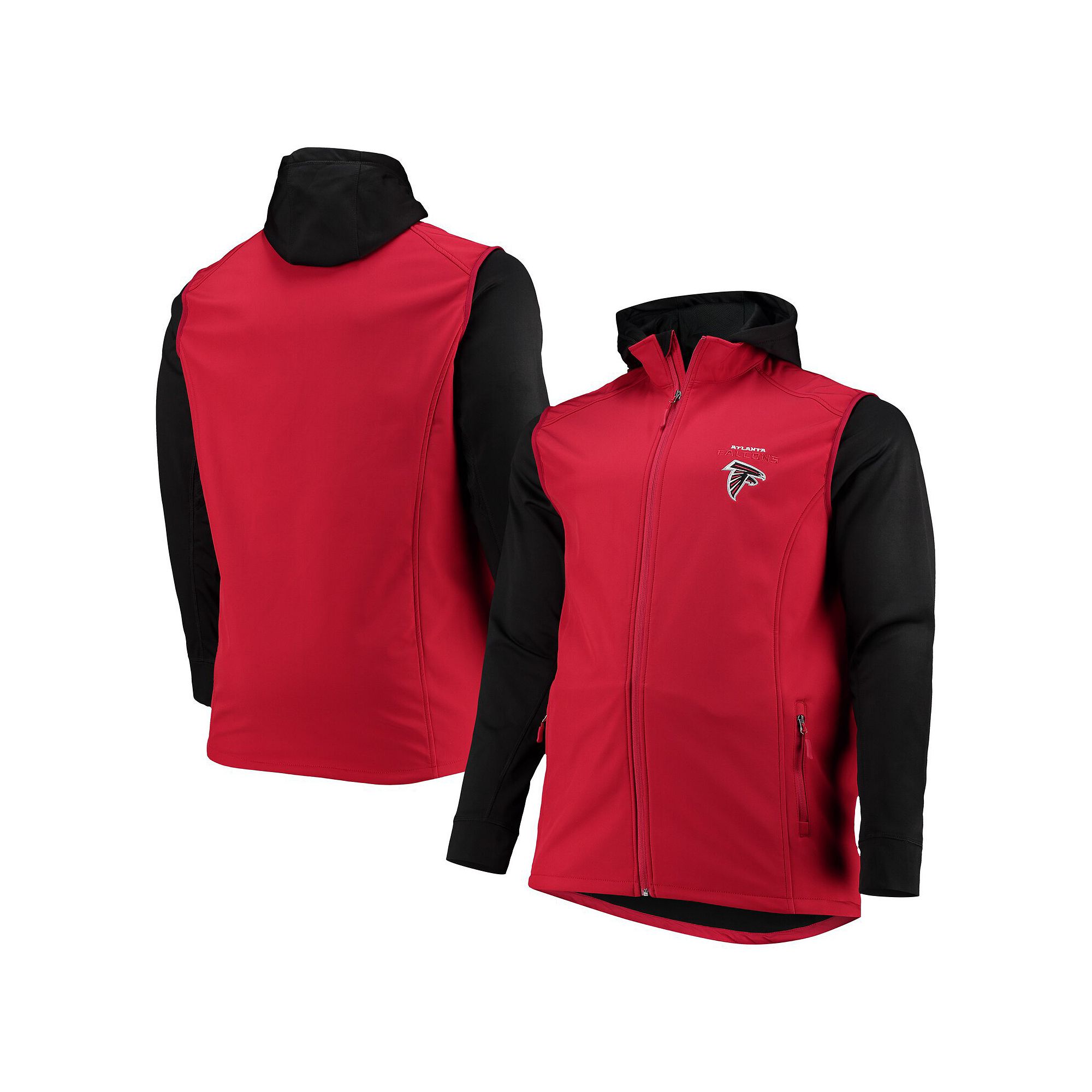 Mens Dunbrooke Red/Black Atlanta Falcons Big & Tall Alpha Full-Zip Hoodie 