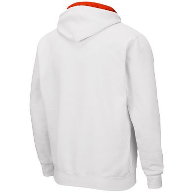 Men's Colosseum White Clemson Tigers Arch & Logo 3.0 Full-Zip Hoodie