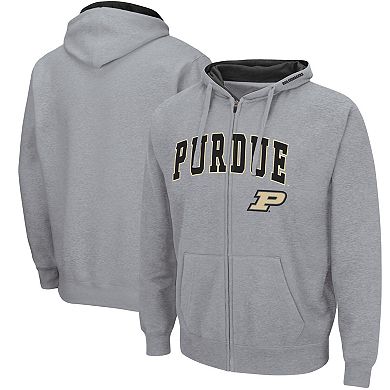 Men's Colosseum Heathered Gray Purdue Boilermakers Arch & Logo 3.0 Full ...
