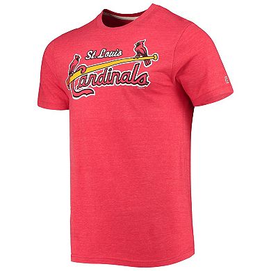 Men's Homage Heather Red St. Louis Cardinals Hand-Drawn Logo Tri-Blend ...