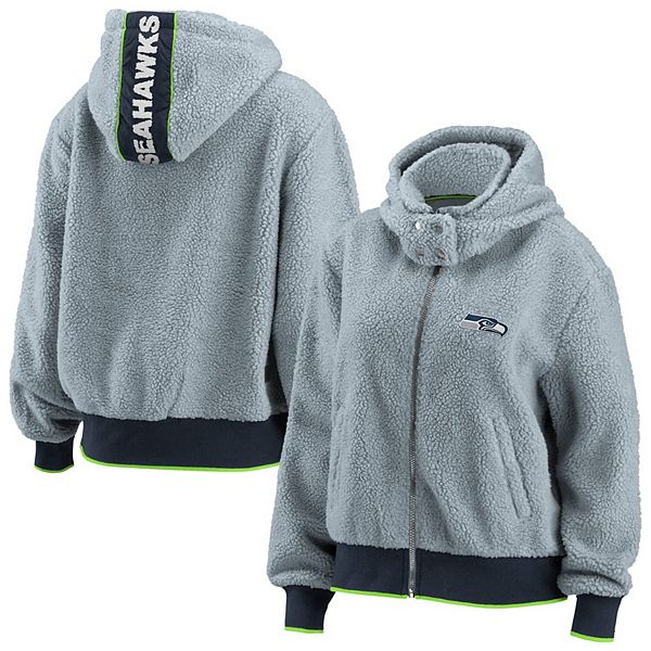 WEAR by Erin Andrews Women's WEAR by Erin Andrews Gray Seattle Seahawks  Full-Zip Hoodie