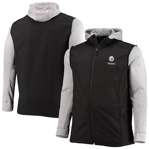 Men's Dunbrooke Black/Gray Pittsburgh Steelers Big & Tall Alpha Full-Zip Hoodie  Jacket