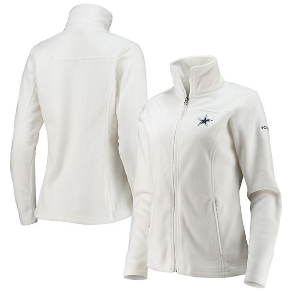Women's Columbia White Dallas Cowboys Give and Go Fleece Full-Zip Jacket