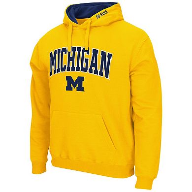 Men's Colosseum Maize Michigan Wolverines Arch & Logo 3.0 Pullover Hoodie