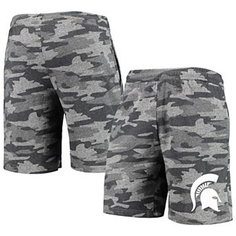 Men's Concepts Sport Charcoal/Gray Michigan State Spartans Camo Backup Terry Jam Lounge Shorts