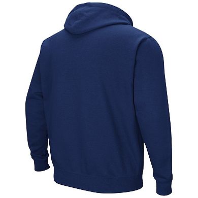 Men's Colosseum Navy Michigan Wolverines Arch & Logo 3.0 Pullover Hoodie