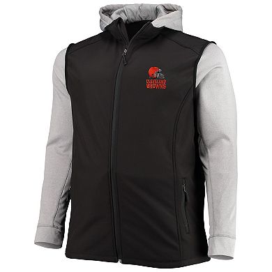 Men's Dunbrooke Black/Gray Cleveland Browns Big & Tall Alpha Full-Zip Hoodie Jacket