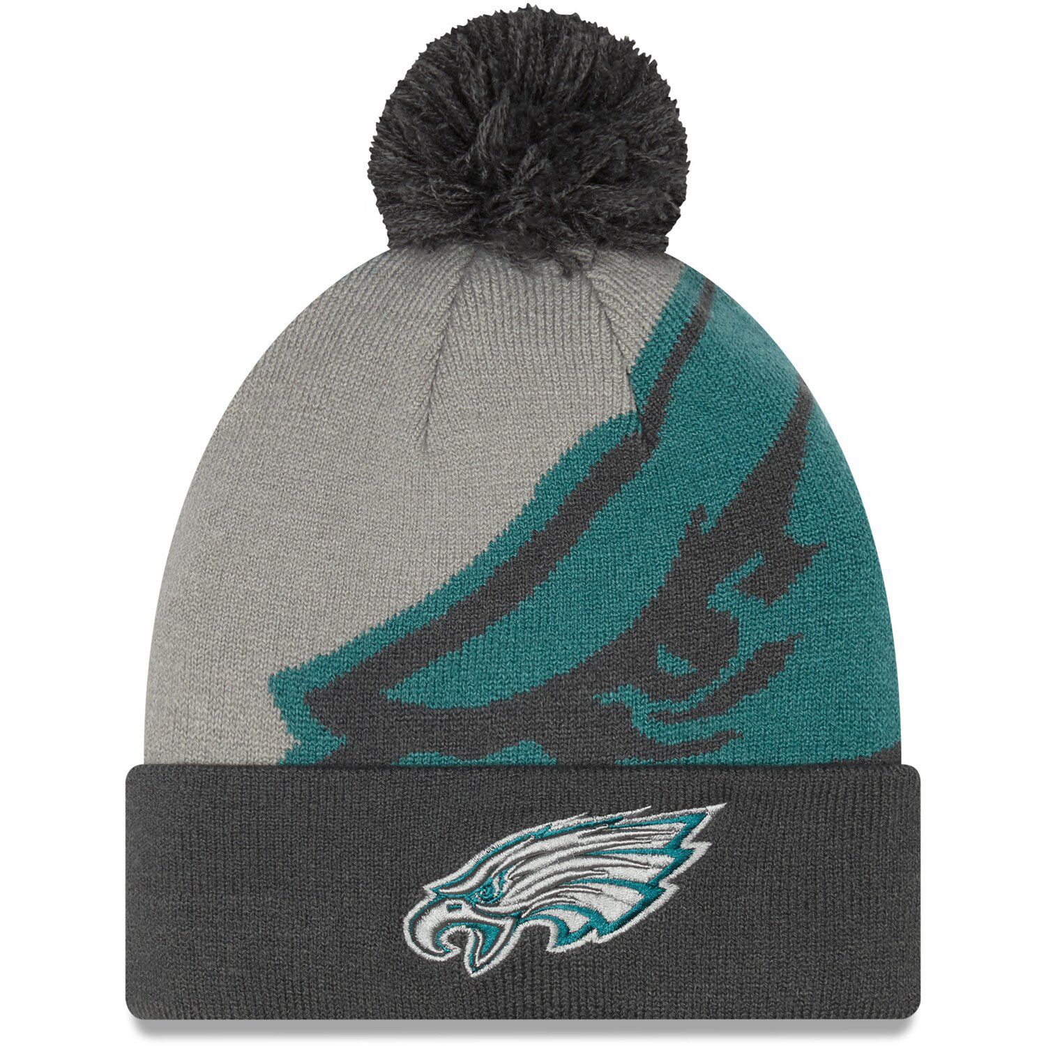 Men's Philadelphia Eagles New Era Charcoal 2021 NFL Crucial Catch Knit Hat