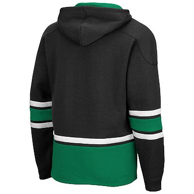 Men's Colosseum Black North Dakota Lace Up 3.0 Pullover Hoodie