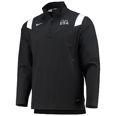 Men's Nike Black Team USA On-Field Quarter-Zip Jacket