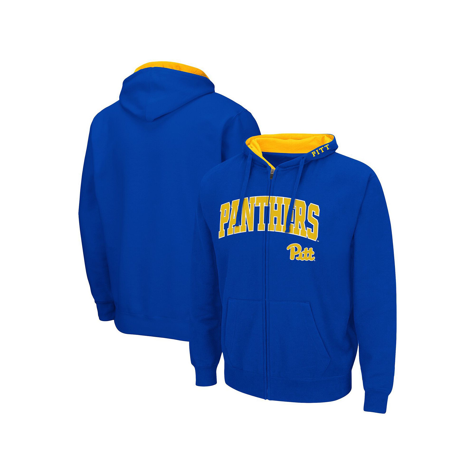 Mens Colosseum Royal Pitt Panthers Arch & Logo 3.0 Full-Zip Hoodie, Size: 