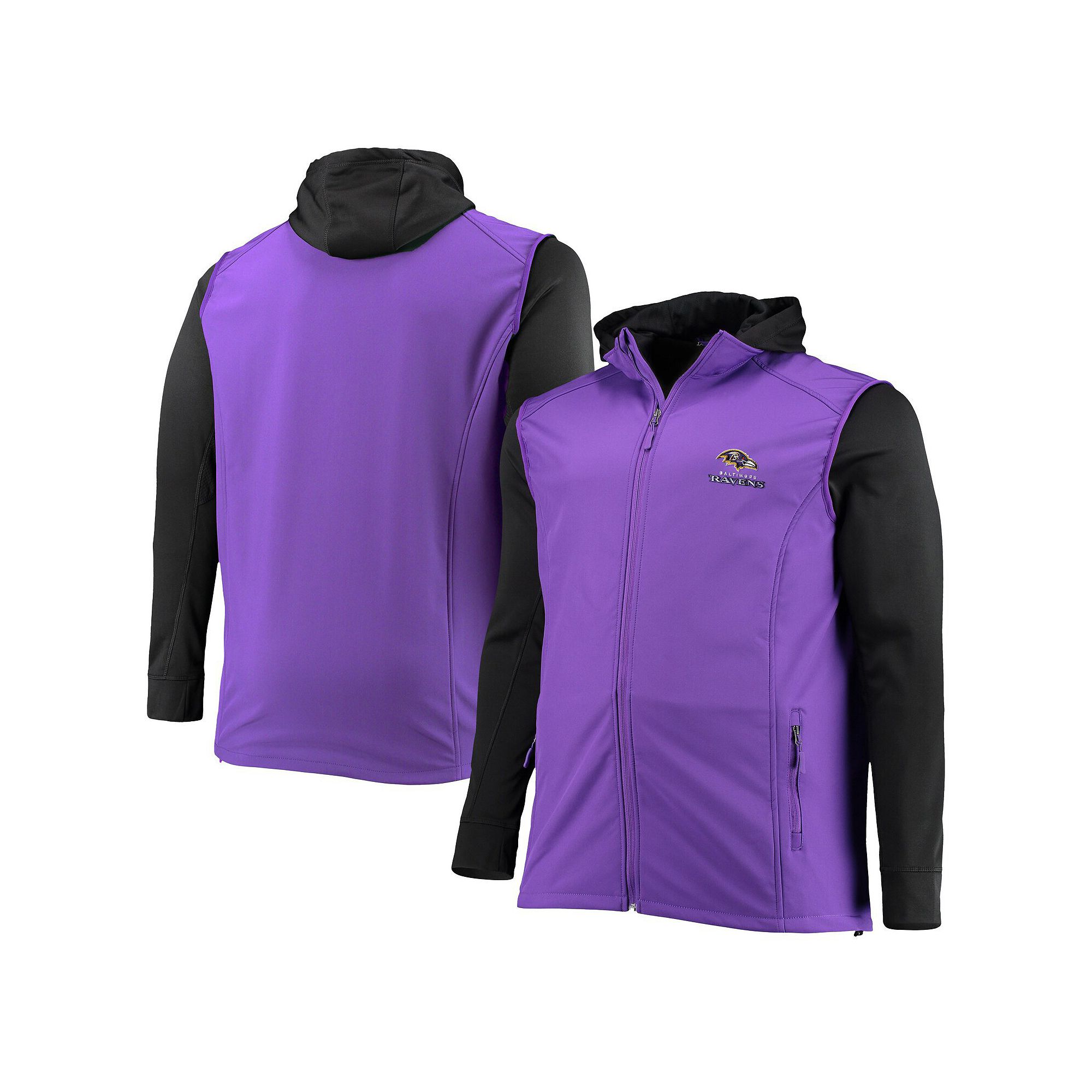 Mens Dunbrooke Purple/Black Baltimore Ravens Big & Tall Alpha Full-Zip Hoo