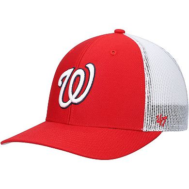 Men's '47 Red/White Washington Nationals Primary Logo Trucker Snapback Hat