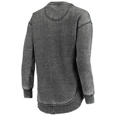 Women's Pressbox Black Iowa Hawkeyes Vintage Wash Pullover Sweatshirt