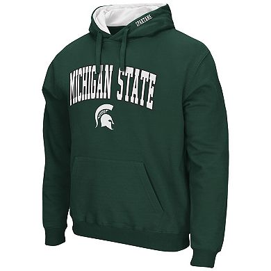 Men's Colosseum Green Michigan State Spartans Arch & Logo 3.0 Pullover Hoodie