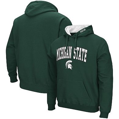 Men's Colosseum Green Michigan State Spartans Arch & Logo 3.0 Pullover Hoodie