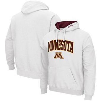 Men's Colosseum White Minnesota Golden Gophers Arch & Logo 3.0 Pullover Hoodie