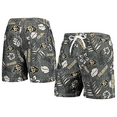 Men's Wes & Willy Black Colorado Buffaloes Vintage Floral Swim Trunks