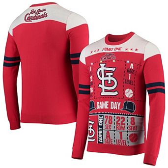 Men's FOCO Red St. Louis Cardinals Ticket Light-Up Ugly Sweater