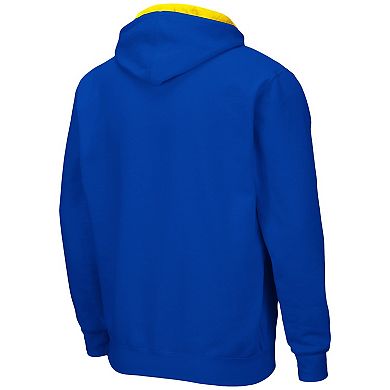 Men's Colosseum Royal Delaware Fightin' Blue Hens Arch & Logo 3.0 Full-Zip Hoodie