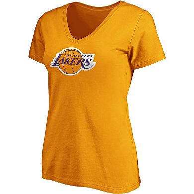 Women's Fanatics Branded Anthony Davis Gold Los Angeles Lakers Team Playmaker Name & Number V-Neck T-Shirt