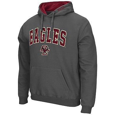 Men's Colosseum Charcoal Boston College Eagles Arch and Logo Pullover Hoodie