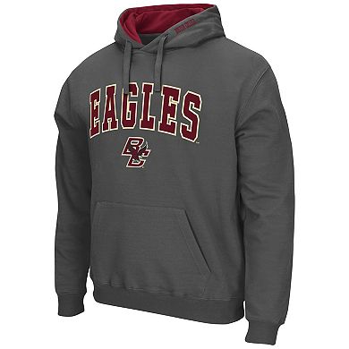 Men's Colosseum Charcoal Boston College Eagles Arch and Logo Pullover Hoodie