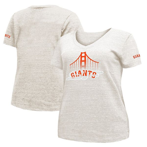 San Francisco Giants New Era Women's City Connect Cap Logo Tri-Blend V-Neck  T-Shirt 