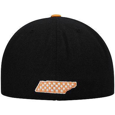 Men's Top of the World Black/Tennessee Orange Tennessee Volunteers Team Color Two-Tone Fitted Hat