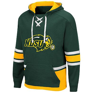 Men's Colosseum Green NDSU Bison Lace Up 3.0 Pullover Hoodie