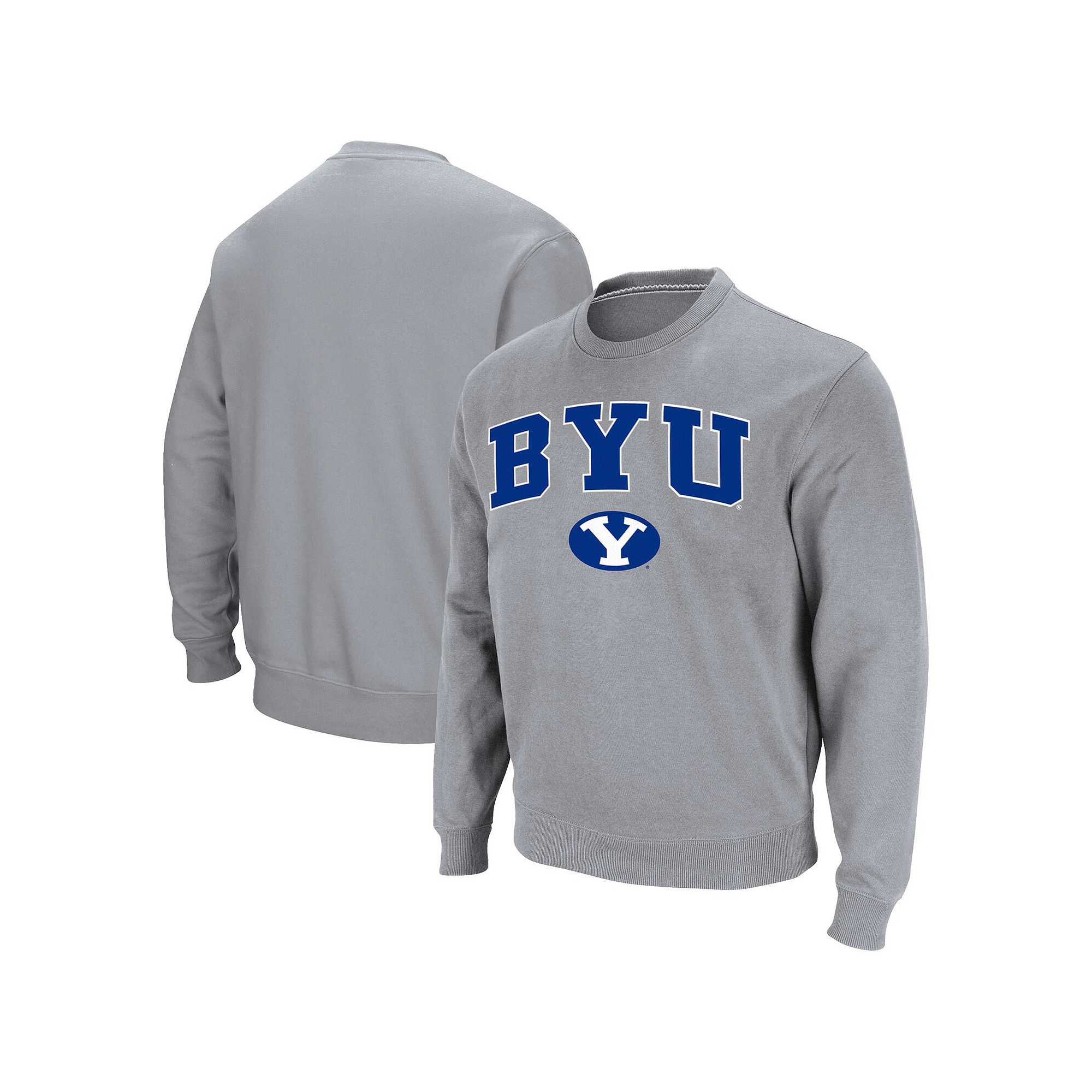Mens Colosseum Heathered Gray BYU Cougars Team Arch & Logo Tackle Twill Pu