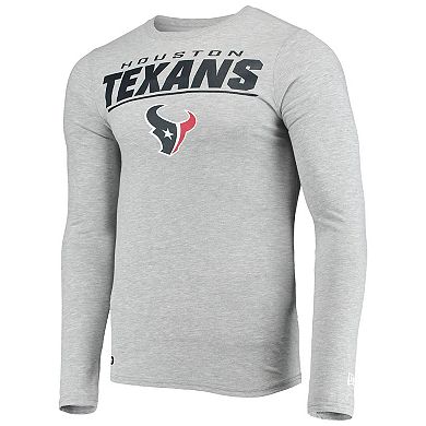 Men's New Era Heathered Gray Houston Texans Combine Authentic Stated Long Sleeve T-Shirt
