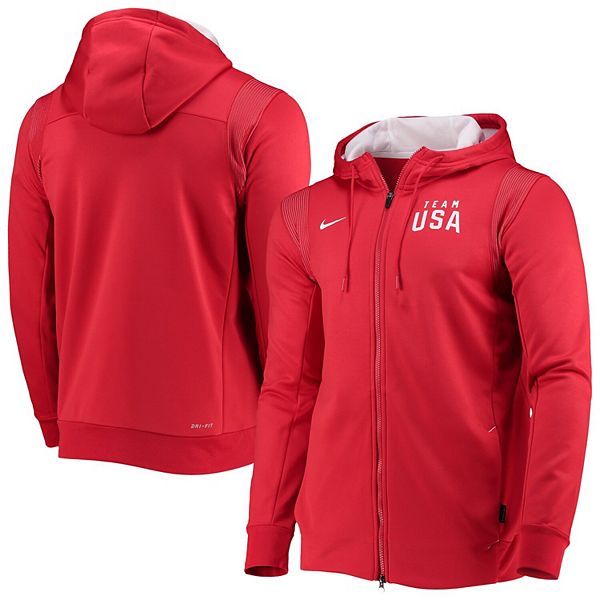 Men's Nike Red Team USA Performance Full-Zip Hoodie