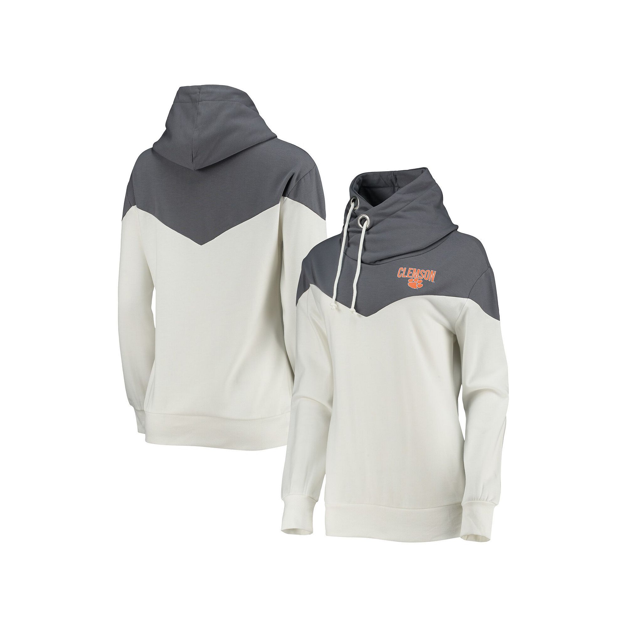 Womens Gameday Couture White/Gray Clemson Tigers Old School Arrow Blocked 
