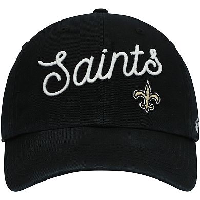 Women's '47 Black New Orleans Saints Millie Clean Up Adjustable Hat