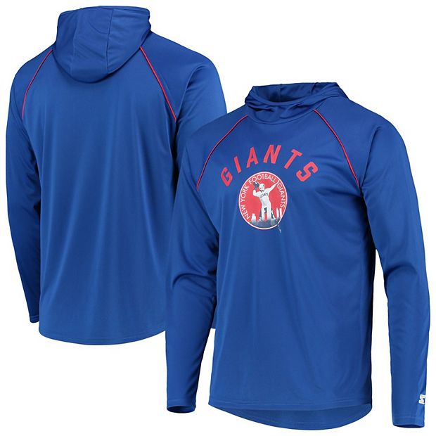 Men's Starter Royal New York Giants Throwback Raglan Hoodie Long