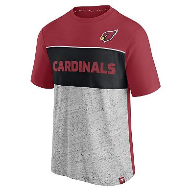 Men's Fanatics Branded Cardinal/Heathered Gray Arizona Cardinals Colorblock T-Shirt