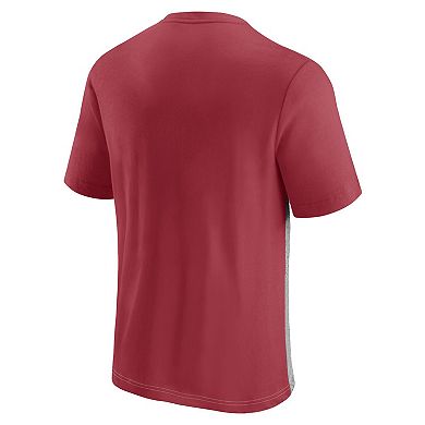 Men's Fanatics Branded Cardinal/Heathered Gray Arizona Cardinals Colorblock T-Shirt