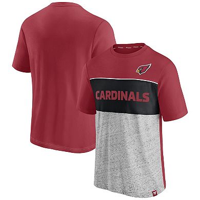 Men's Fanatics Branded Cardinal/Heathered Gray Arizona Cardinals Colorblock T-Shirt