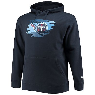 Men's New Era Navy Tennessee Titans Big & Tall Primary Logo Pullover Hoodie