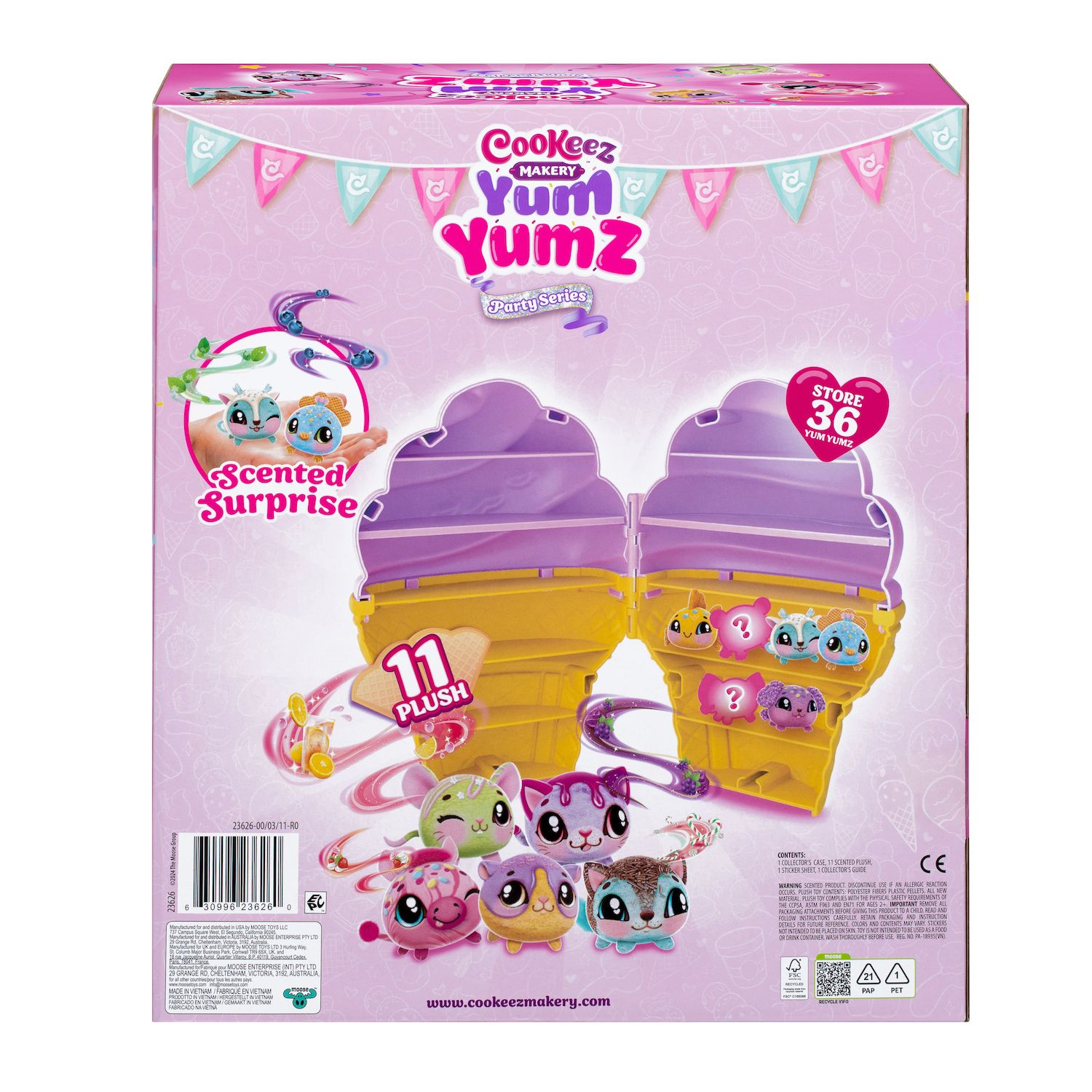 Boîte Collector Cookeez Makery Yum Yumz S2 En Forme De Crème Glacée - Contient 6 Peluches Surprises + Autocollants - Rangement Et Affichage - 14