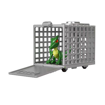 Fisher-Price Imaginext Jurassic World Dinosaur Hauler Playset - With Blue Raptor Figure, Net Launcher, And ACU Agent