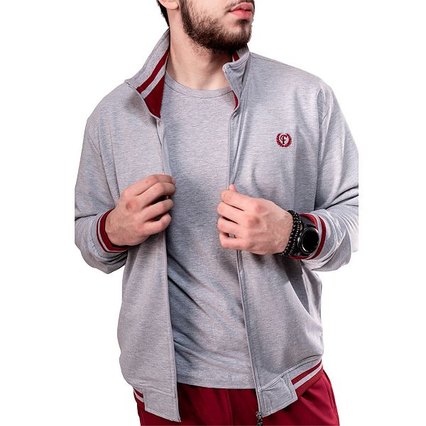 Grey Melange/Bordo Mens Tracksuit