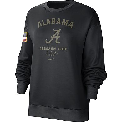 Women's Nike Black Alabama Crimson Tide Military Appreciation Therma Performance All-Time Pullover Sweatshirt