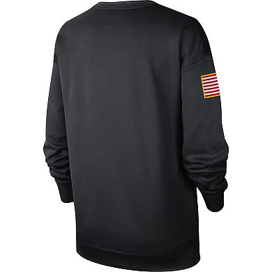 Women's Nike Black Alabama Crimson Tide Military Appreciation Therma Performance All-Time Pullover Sweatshirt